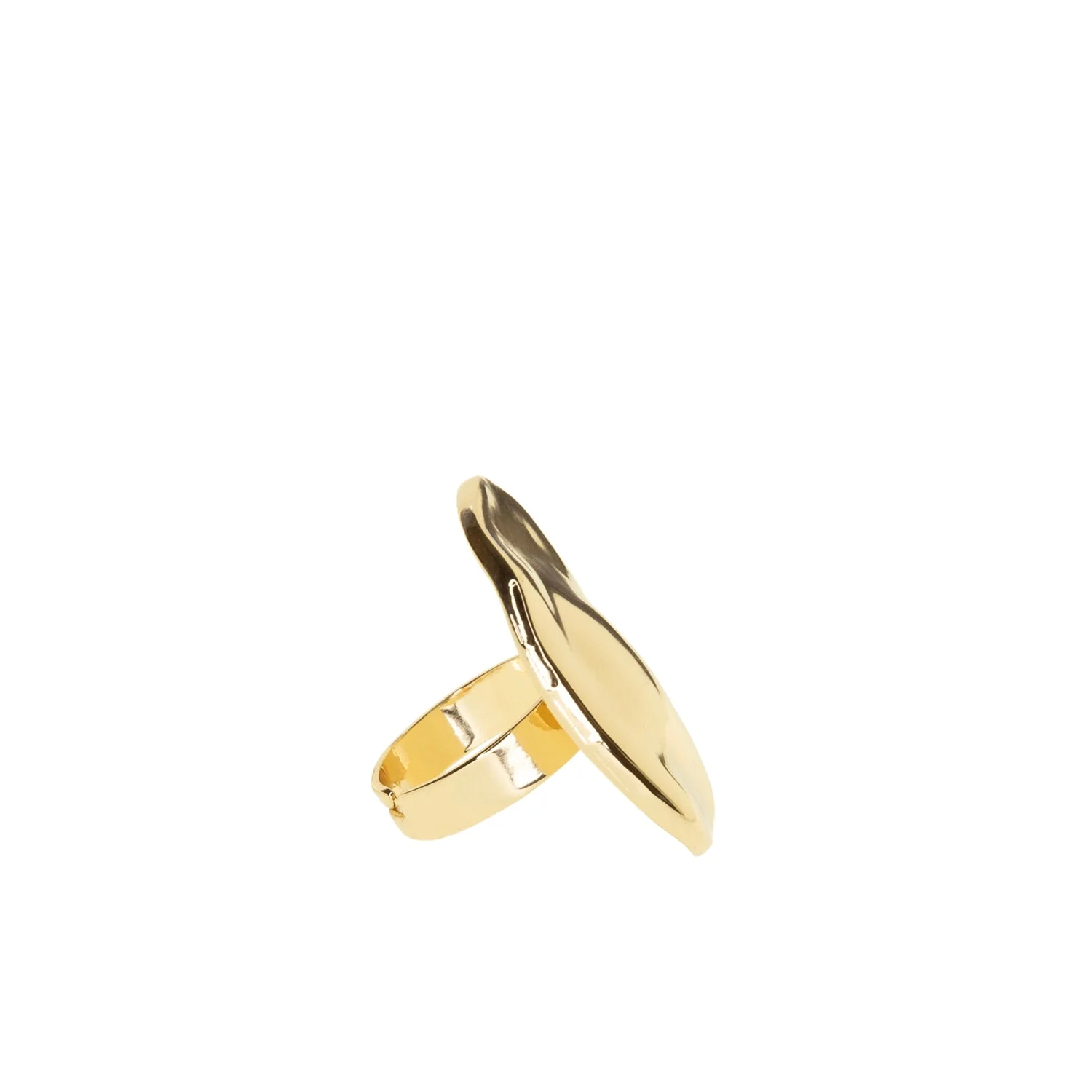 Oversized Hammered Oval Ring - Image 3