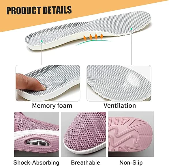 🔥 LAST DAY SALE-80%✨ BQODQO® Diabetic Air-Cushion Slip-On Walking Shoes, Orthopedic Diabetic Slippers, with Arch-Support for Women - Image 8